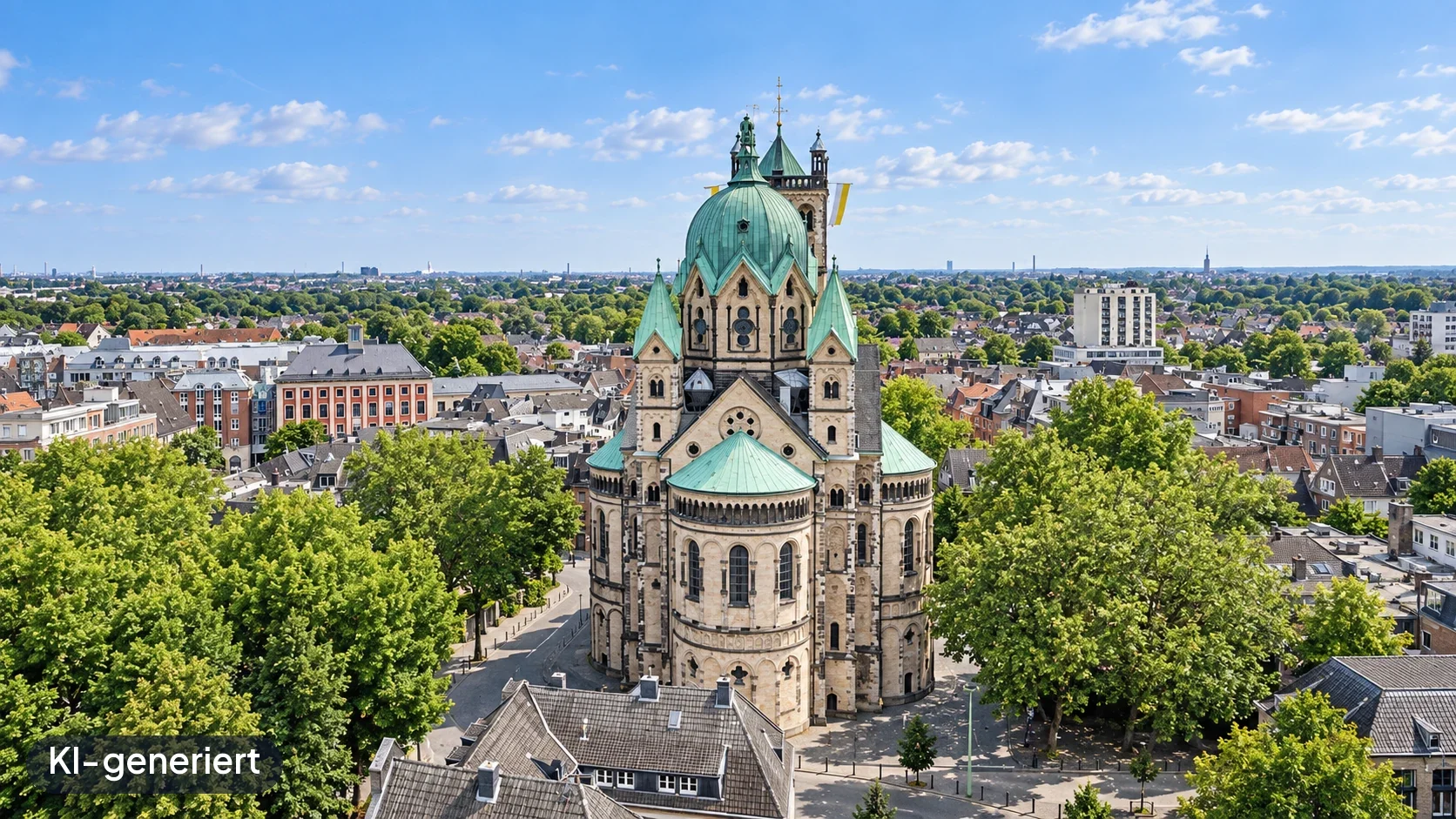 Quirinus-Münster in Neuss – KI-generierte Ortsdarstellung.