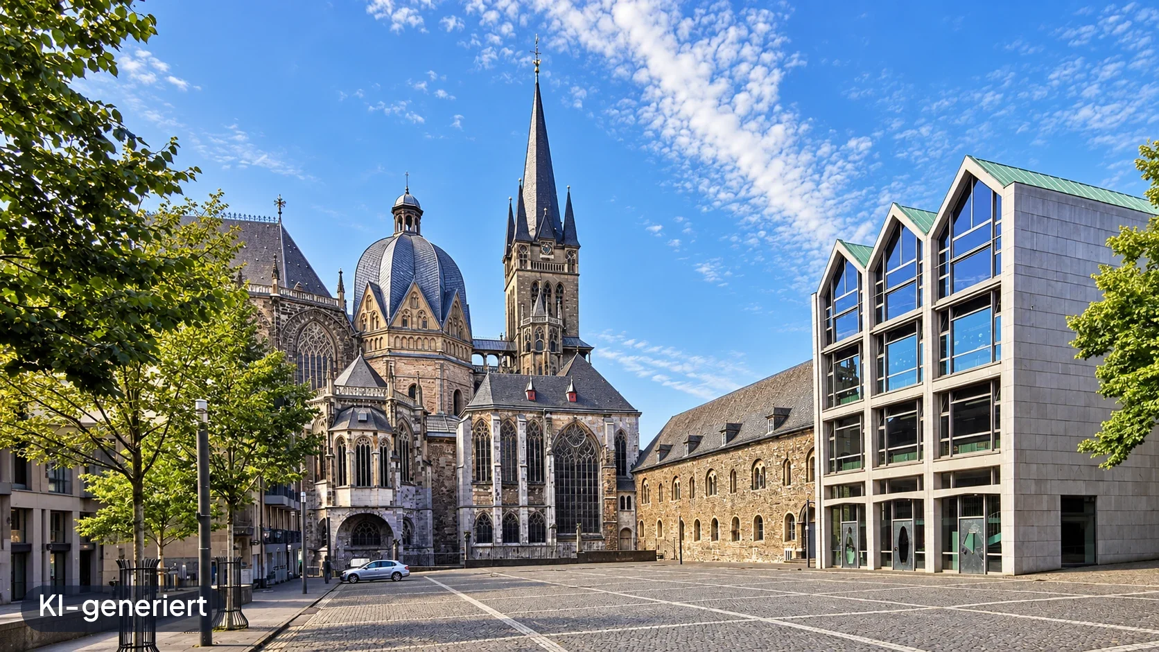 Dom am Katschhof in Aachen – KI-generierte Ortsdarstellung.